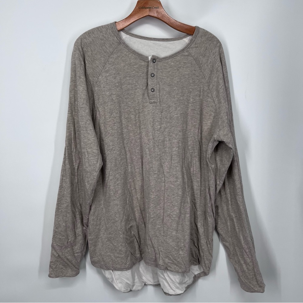 Jeremiah Clothing Grey Henley Long Sleeve Tee Shirt